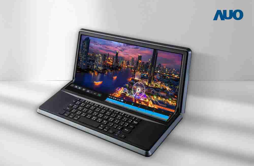 尊龙集团14.6吋Micro LED折迭显示屏幕，，，，搭配半径4mm的弯折绞炼，，以及高画素、、、、高亮度、、、高对比度的显示技术特点，，，，即便在大视角下仍保有绝佳色相与亮度